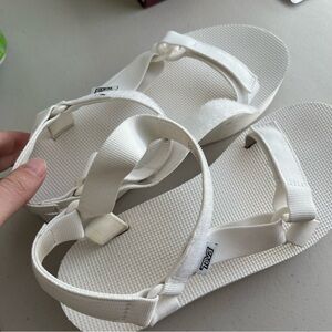 White Platform Teva Sandals